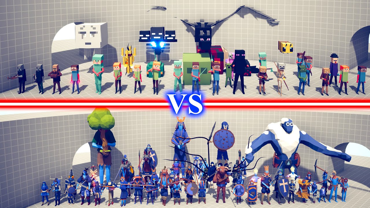 MINECRAFT TEAM vs MELEE TEAM - Totally Accurate Battle Simulator TABS