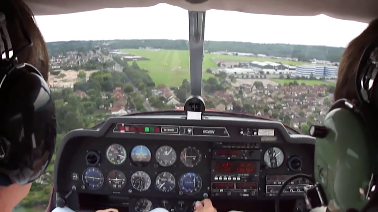 Approach and landing at Rochester Airport Kent  EGTO