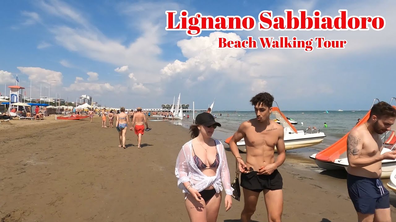 Lignano Sabbiadoro, Italy Beach Walking Tour | 07 July 2023