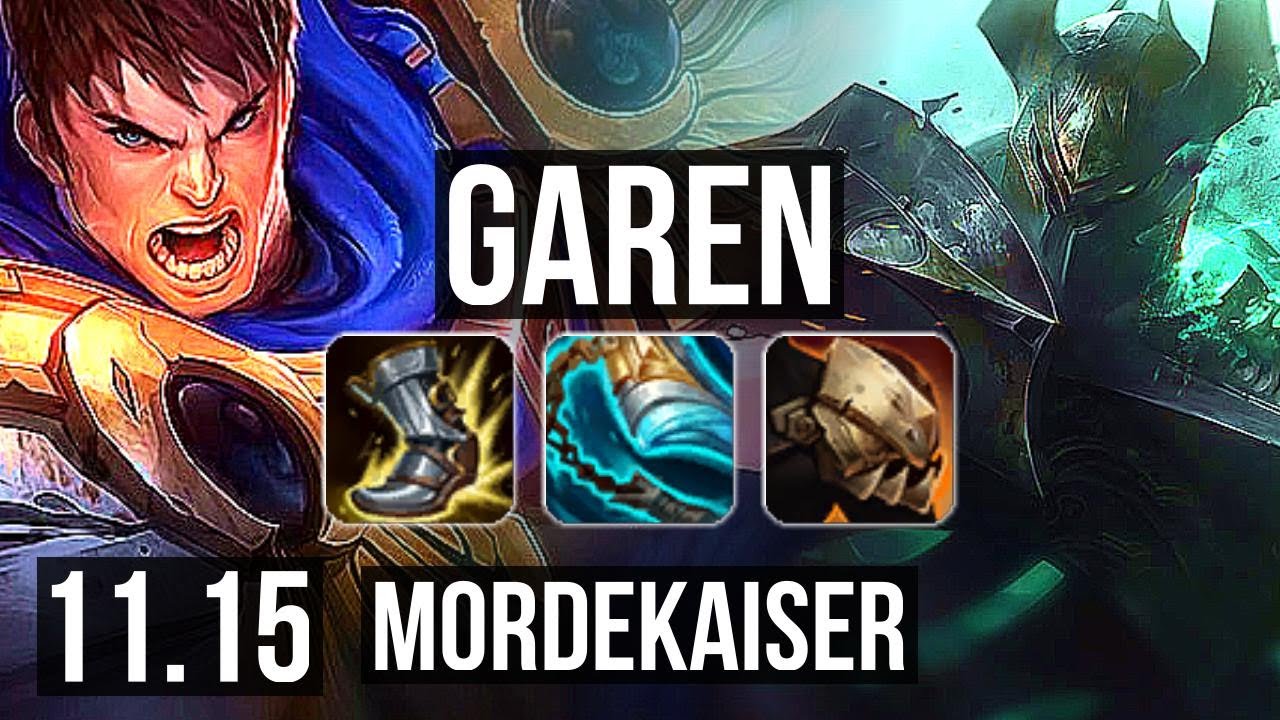 GAREN vs MORDEKAISER (TOP) | 1500+ games, 1.6M mastery, 13/3/15, Legendary | EUW Master | v11.15