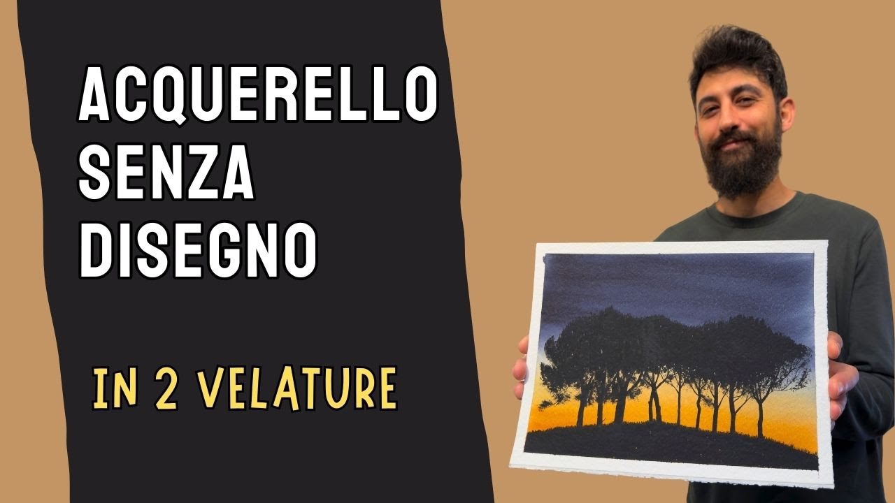 Acquerello senza disegno in due velature