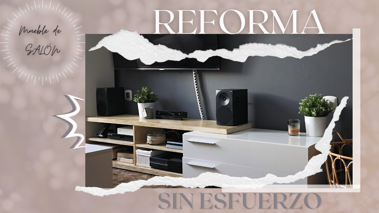REFORMA🛠 MUEBLE de SALÓN 📺 EFECTO MADERA😱SIN ESFUERZO💪🏻PINTA Y MOTÍVATE CONMIGO✨|| Blanco Nuclear