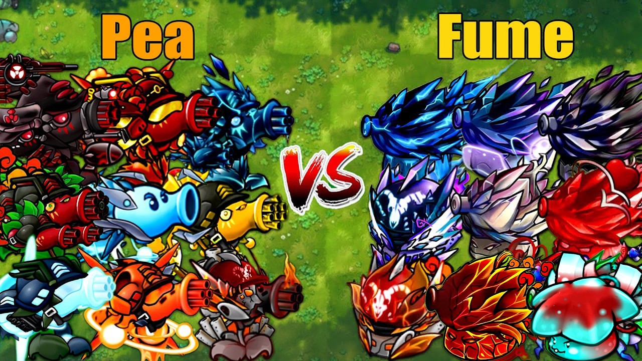 PVZ 1 Fusion 3.4 Challenge!! Team Pea VS Team Fume VS 300 Zombie Random - Who Will Win?