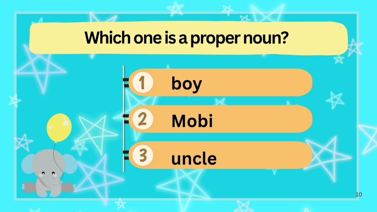 Nouns | common noun and proper noun  quiz | for kids | quiz and answer