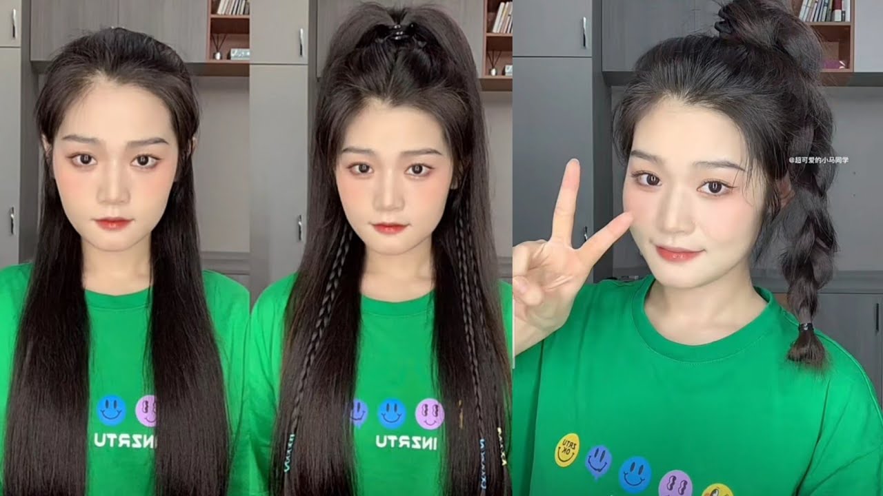 Easy & Cute Hairstyle Tutorial 🌈 Before & After Braid Top Ponytail Hairstyle