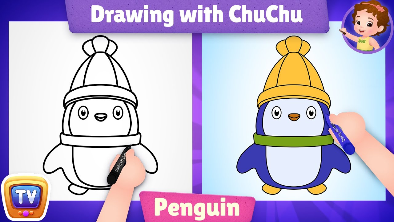 How to Draw a Penguin? - Drawing with ChuChu - ChuChu TV Drawing for Kids Easy Step by Step