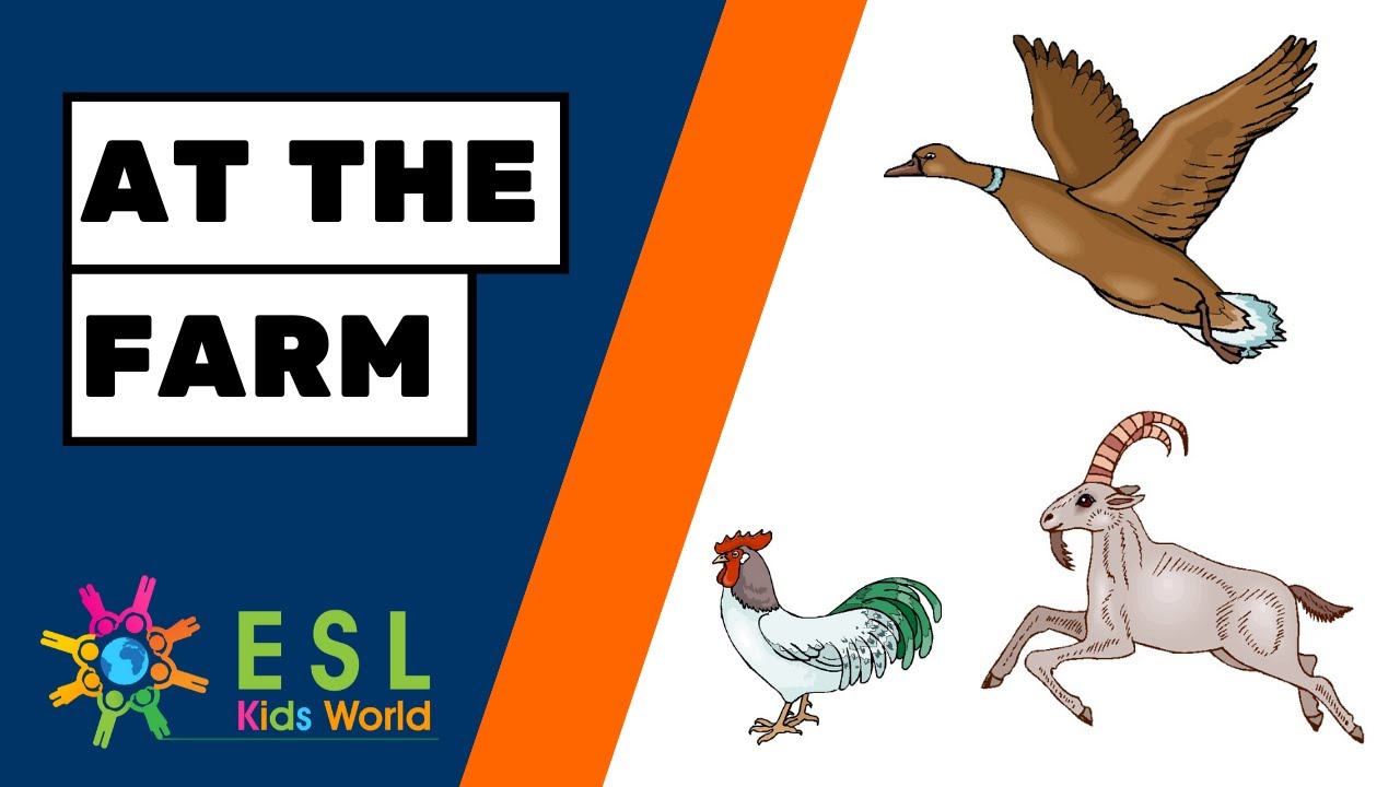 🐔Learn Farm Animals Names and Vocabulary | ESL Kids World