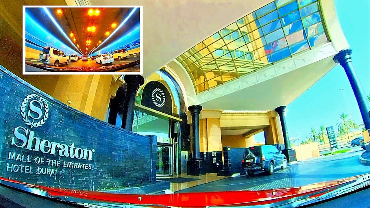DUBAI AIRPORT TUNNEL TO SHERATON HOTEL MALL OF THE EMIRATES 4K DRIVE