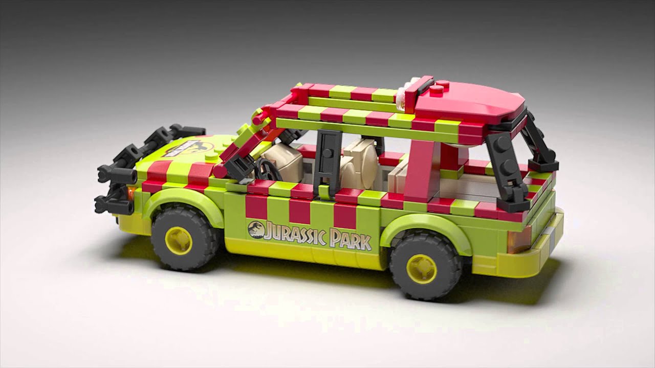 Lego Jurassic Park Explorer Tour Car | Alan Grant, Ian Malcolm and Ellie Sattler minifigures
