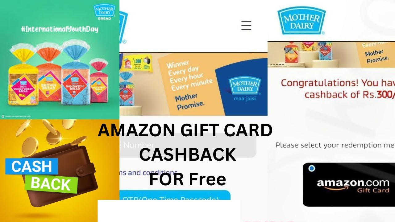 300rs Amazon Gift card For FREE, 25rs Cashback Win Bread Toaster Offer From Mother Dairy