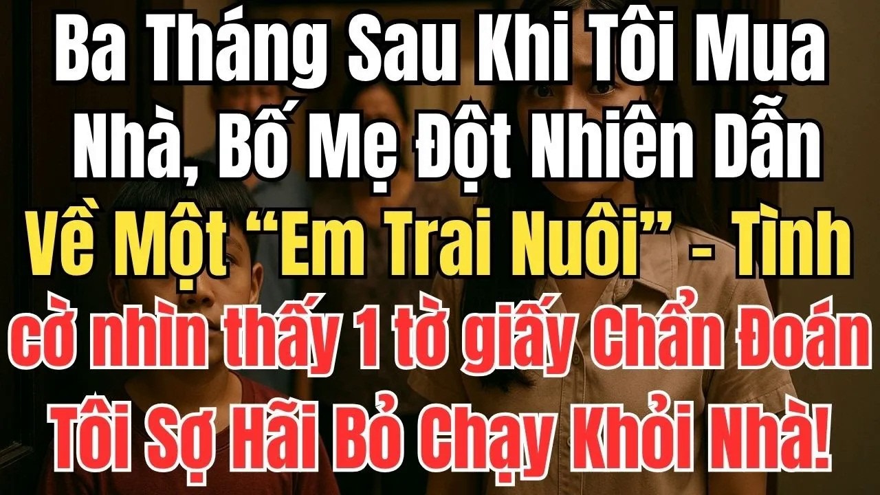 Ba Tháng Sau Khi Tôi Mua Nhà, Bố Mẹ Đột Nhiên Dẫn Về Một “Em Trai Nuôi” Nhưng Khi Nhìn Thấy Tờ Giấy