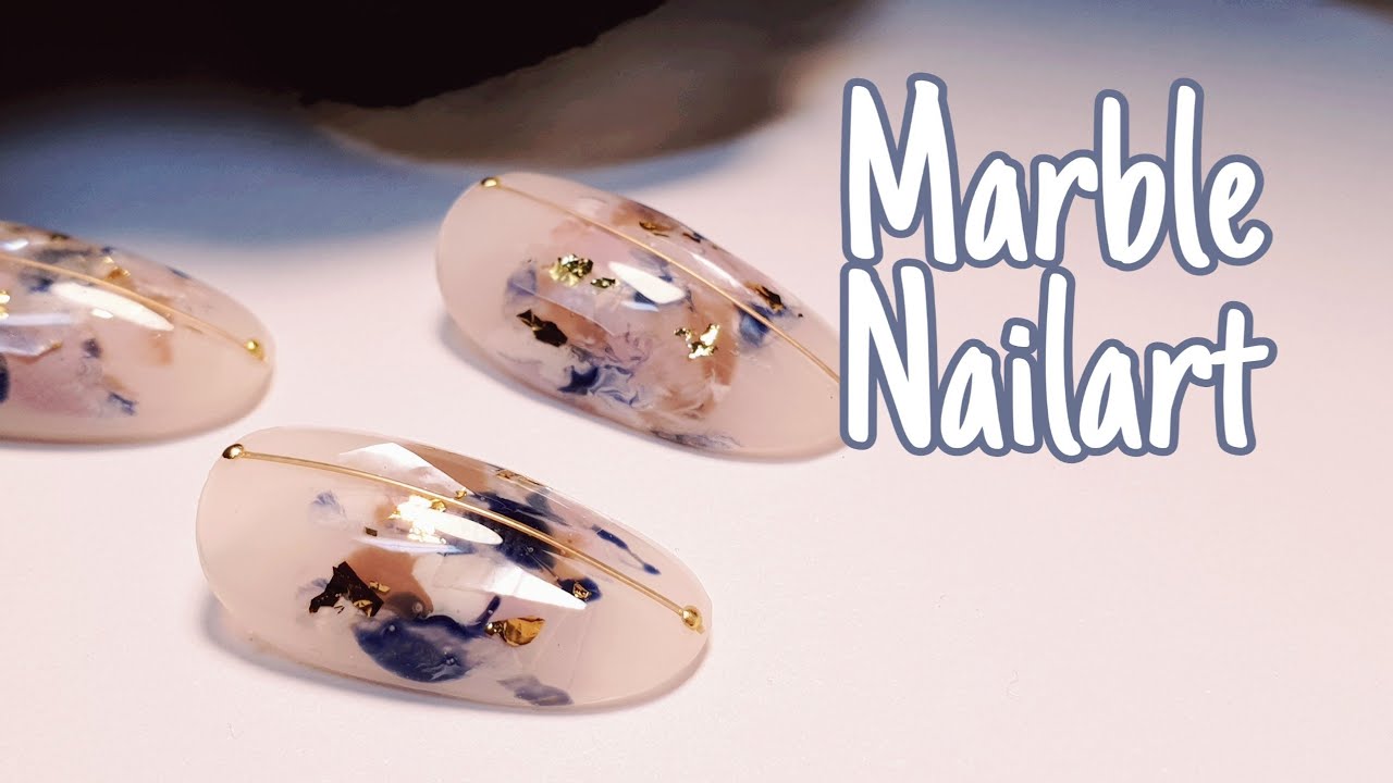 [#NOTD 마블네일/ Marble nailart,  쉽게 만드는 고급스러운 포인트 마블아트