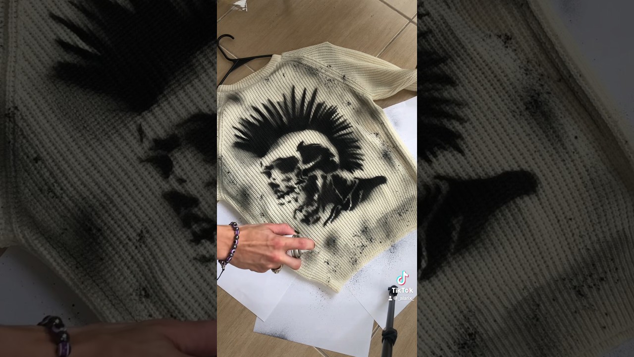 Custom Skele-Punk Sweater 💀 (The Casualties) #customclothing #art #fashion #diy #punk #alt #artist