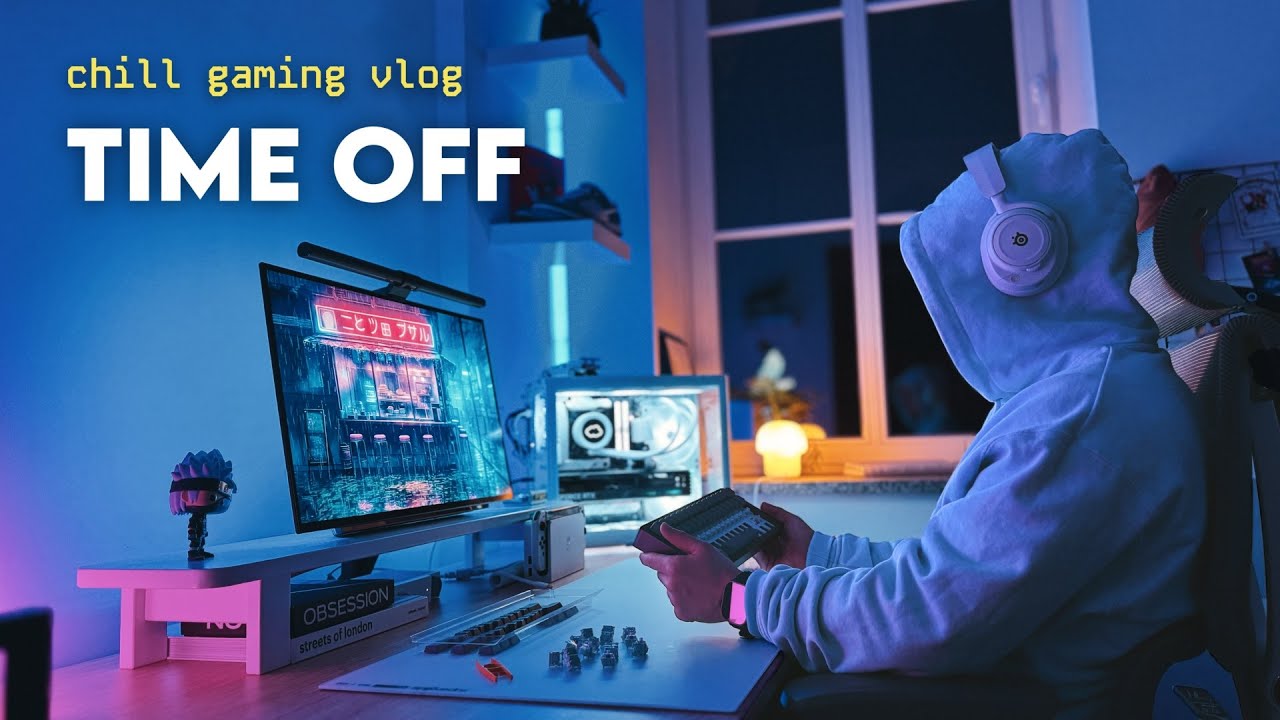 gaming vlog ☁️ taking some time off for myself, building an optimum keyboard (wooting 60he)