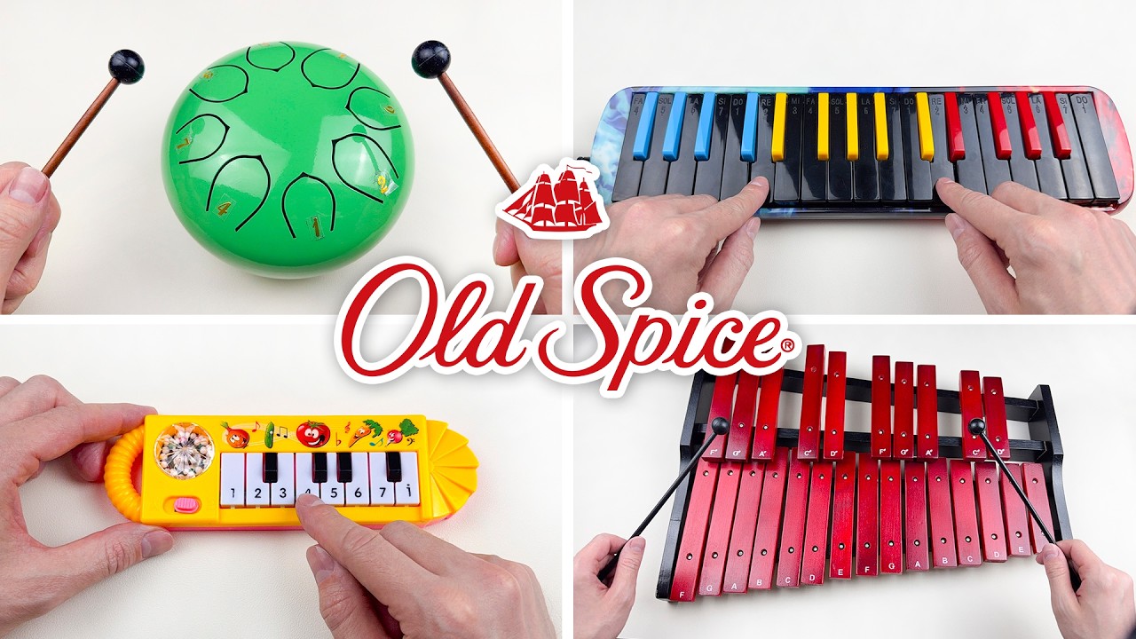 Old Spice commercial jingle on cool different instruments