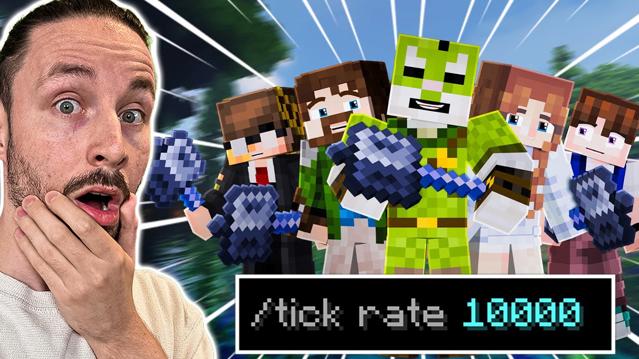 Minecraft, maar alles is 10x speed!