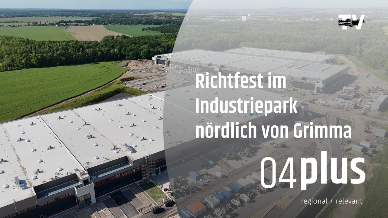 Richtfest: Industriepark nördlich von Grimma nähert sich der Fertigstellung