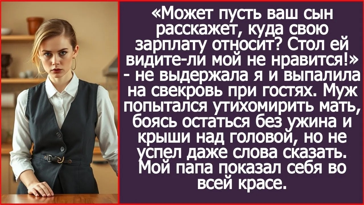 Может лучше пусть ваш сын расскажет, куда свою зарплату относит Стол ей видите ли мой не нравитс