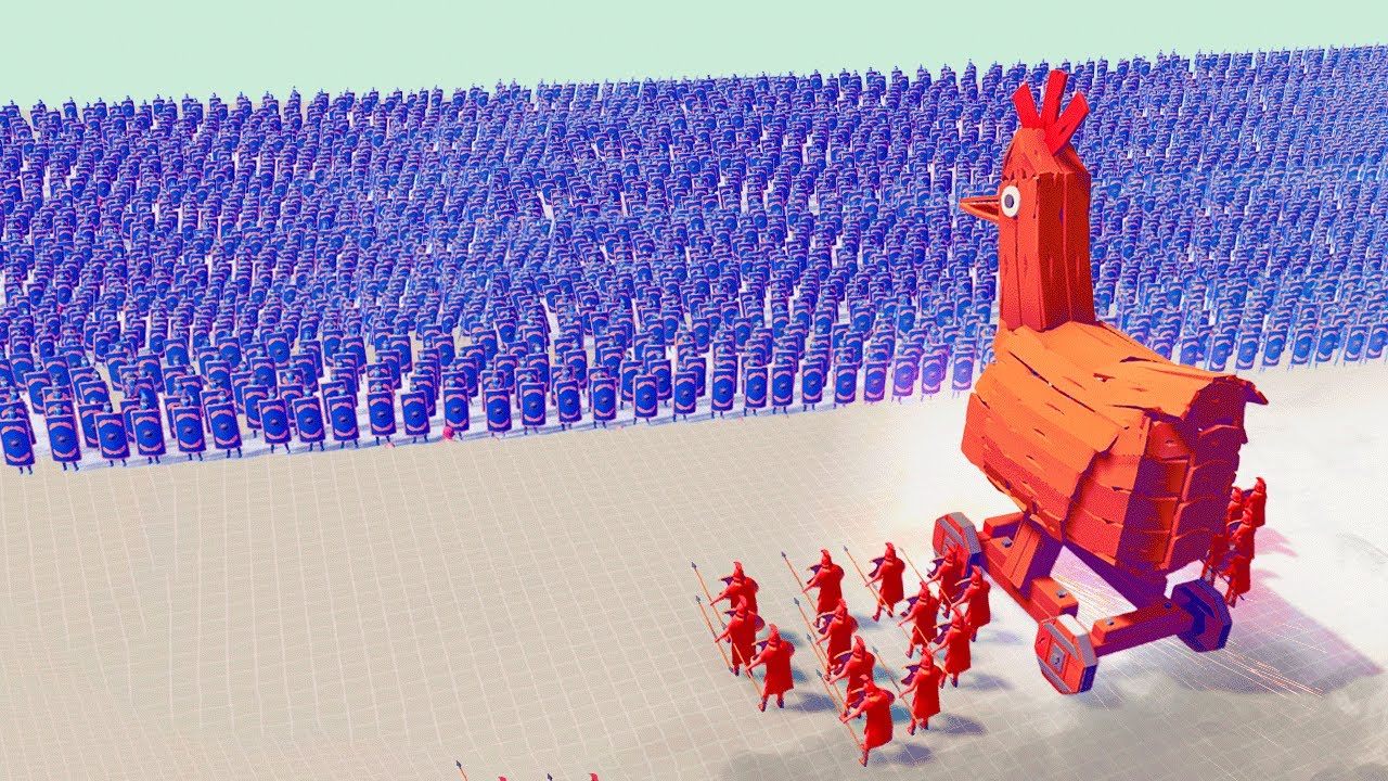 SUPER TROJAN HORSE (CHICKEN) 🔥 vs ⚔️ 200 MELEE ARMY — TABS 🔥