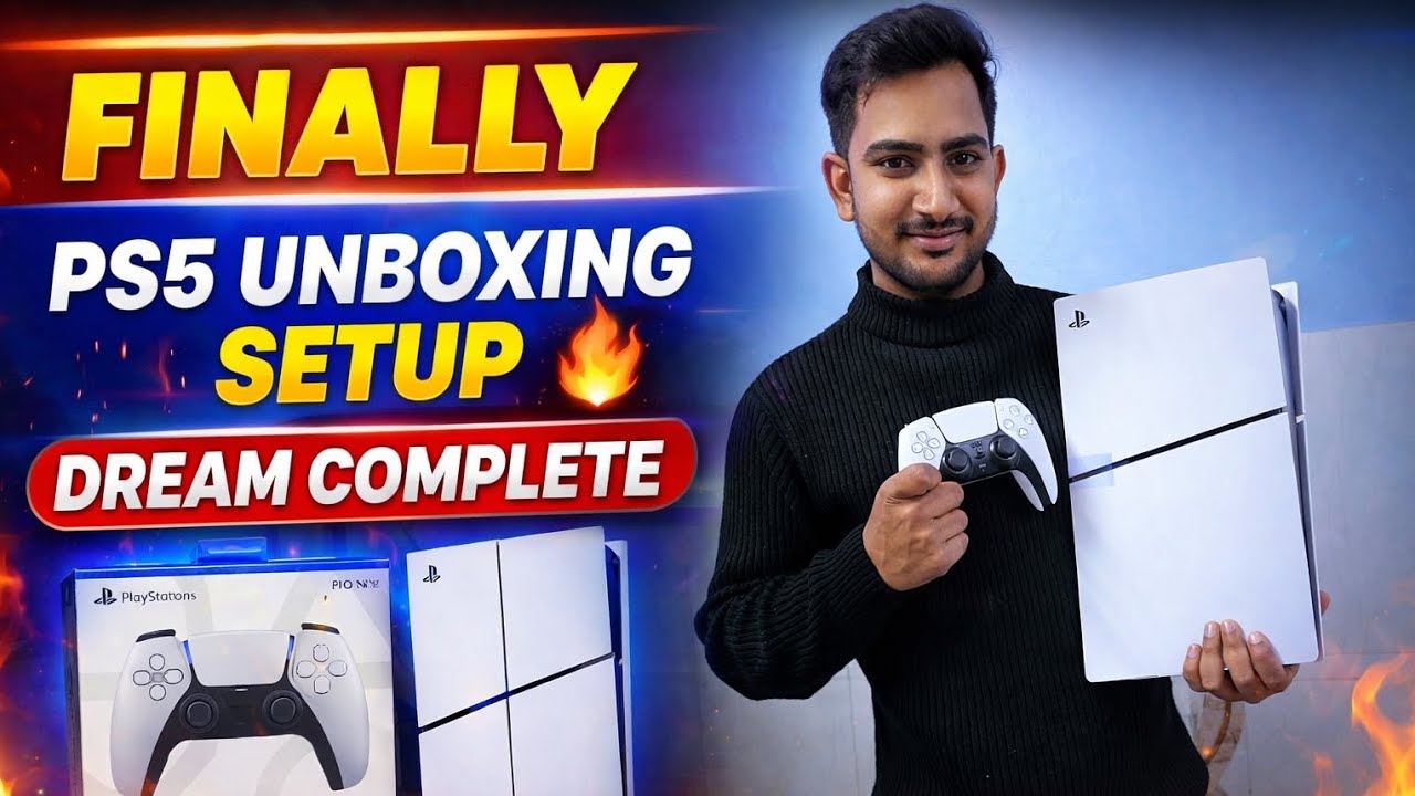 Finally PS5 Unboxing🎁| My First PlayStation 5 Setup (Hindi) For GTA6 😍