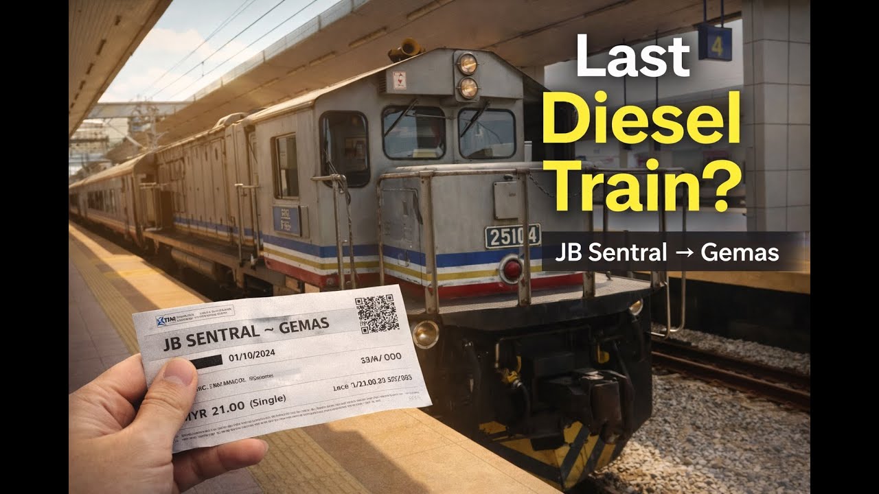 Поездка на поезде из Сингапура в Малайзию (JB Sentral → Gemas) | Полное видео от первого лица, 🇲🇾...