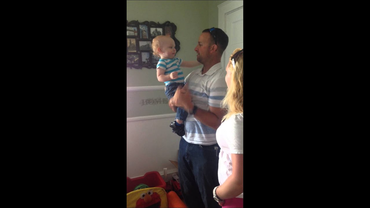 Happy baby.   Mommy and daddy home from 10 day honeymoon.