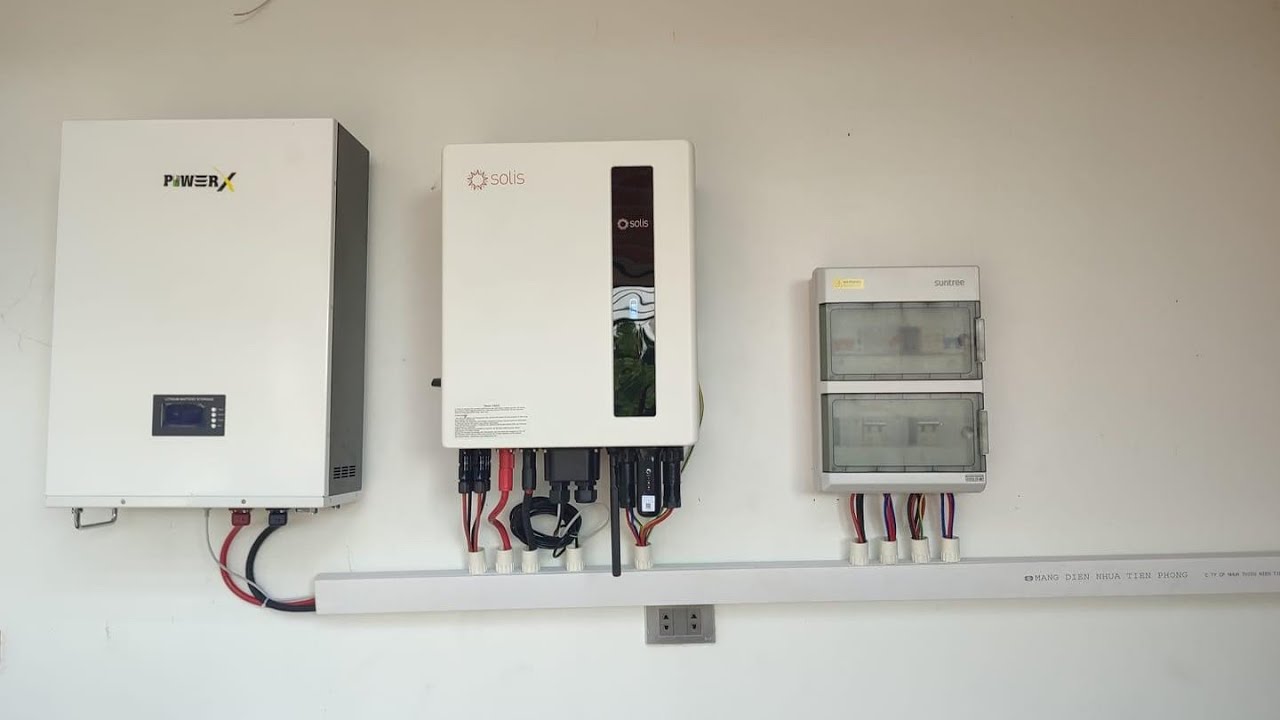 Cài đặt biến tần Hybird Solis với pin giao tiếp