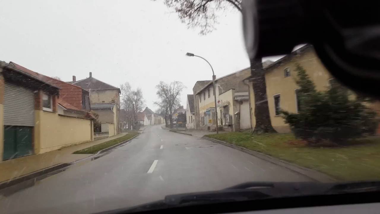 Fahrt von MD-Calbe/Saale mit dem ersten Schnee