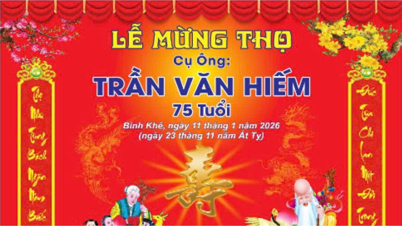 LỄ MỪNG THỌ 75 TUỔI - CỤ ÔNG TRẦN VĂN HIẾM