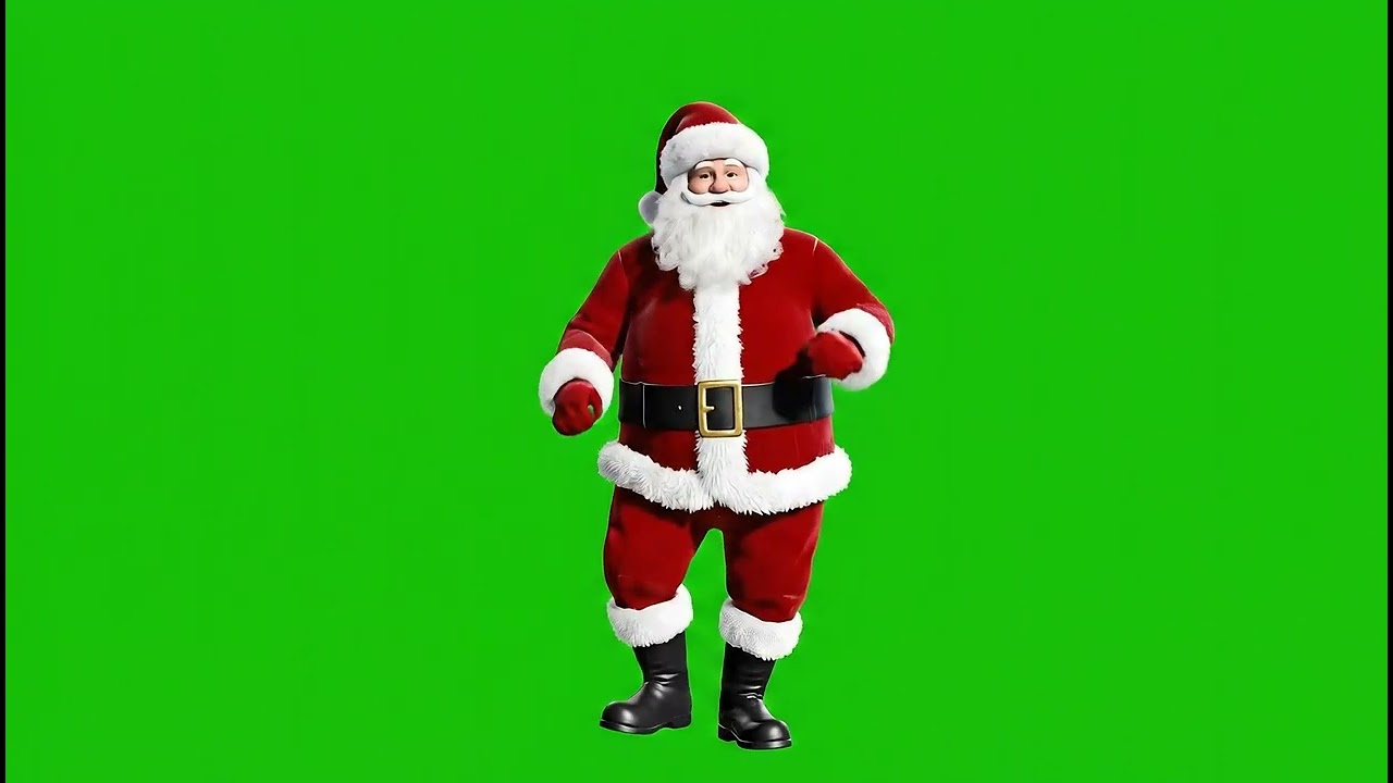 Santa Claus Dancing Green Screen | 3D Christmas Animation