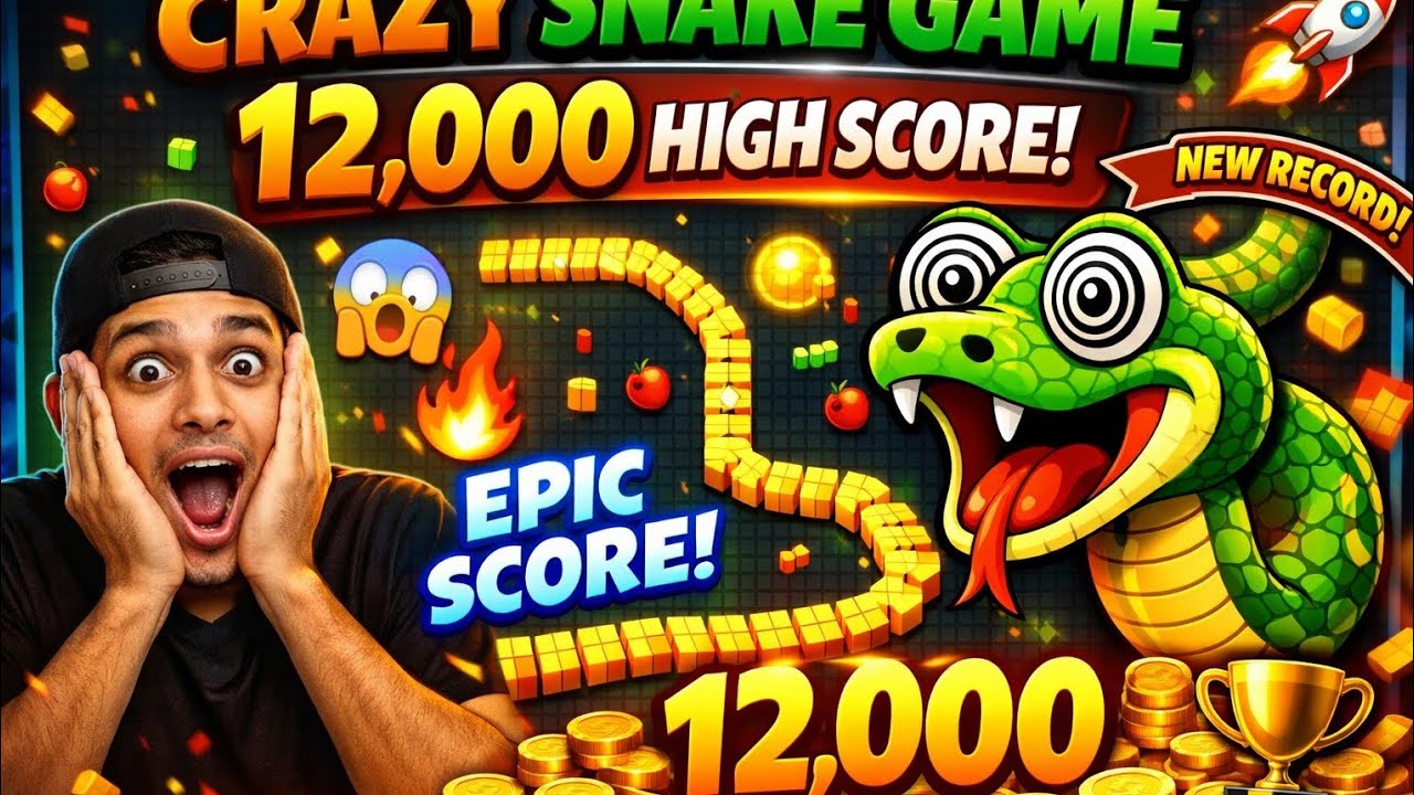 Crazy Snake Game 12,000 Score Challenge Completed 💪🔥