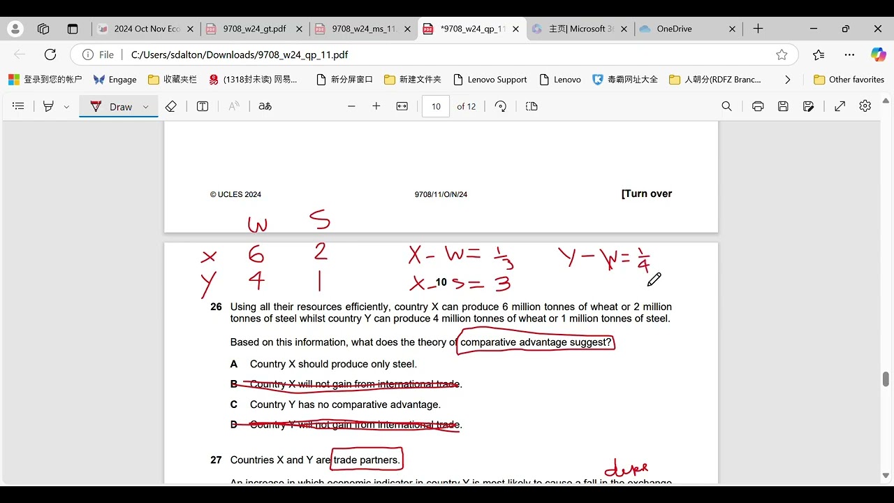 9708 AS Economics 2024 ON QP11 Solved