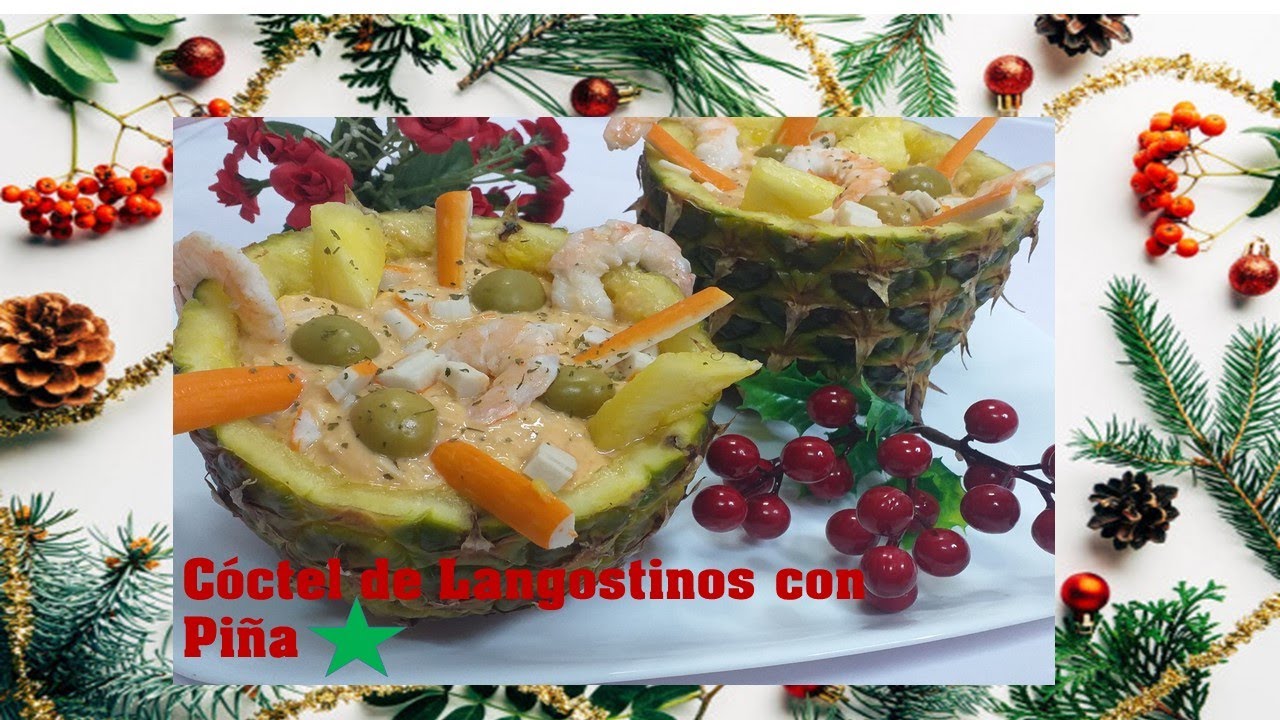 CÓCTEL de LANGOSTINOS con PIÑA en Monsieur Cuisine Connect/Plus/Themomix/Mambo- RECETAS NAVIDEÑAS