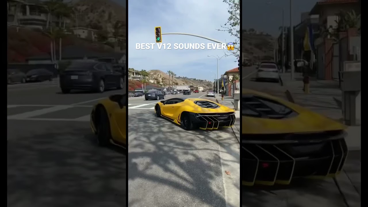 CRAZY LAMBORGHINI V12 STRAIGHT PIPE SOUNDS (Murcielago, Aventador SVJ, Centenario LOUD) #shorts
