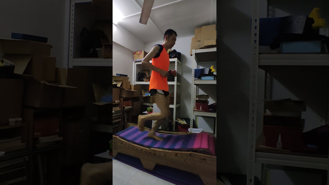 DIY motorless curved treadmill.