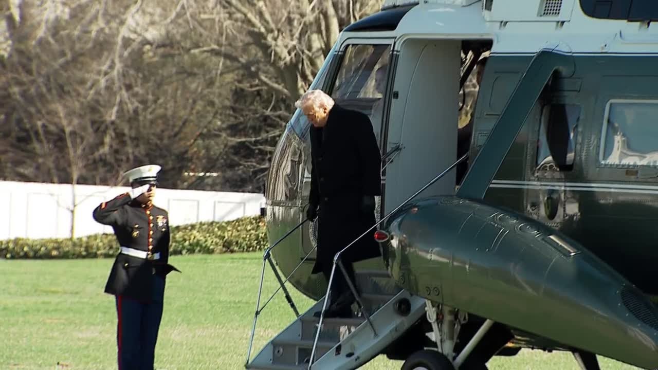 Donald Trump arrives at White House after trip to Delaware