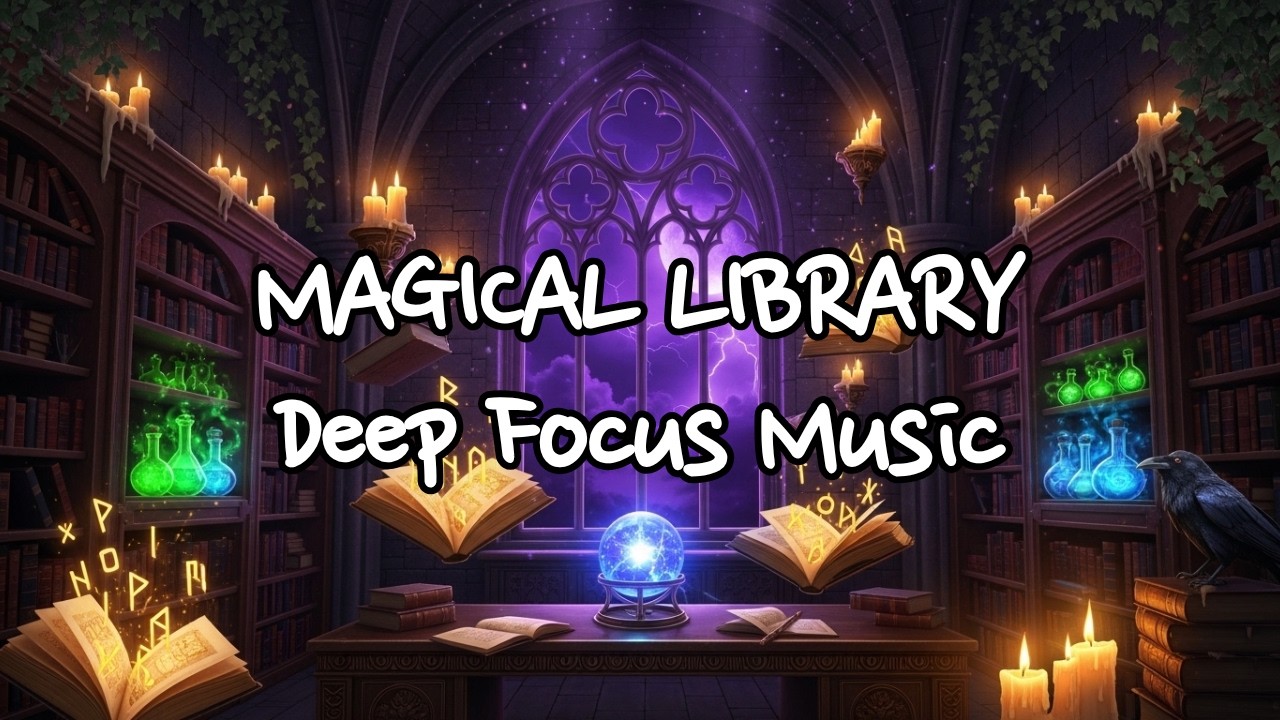 📚 Medieval Fantasy Study Music 📚 Wizard Library Ambience for Deep Focus (8 Hours)