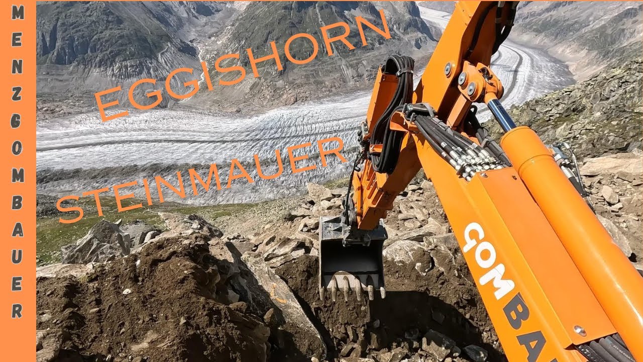 Menzi Muck walking excavator #menzigombauer #schreitbagger  #excavator  Eggishorn Steinmauern