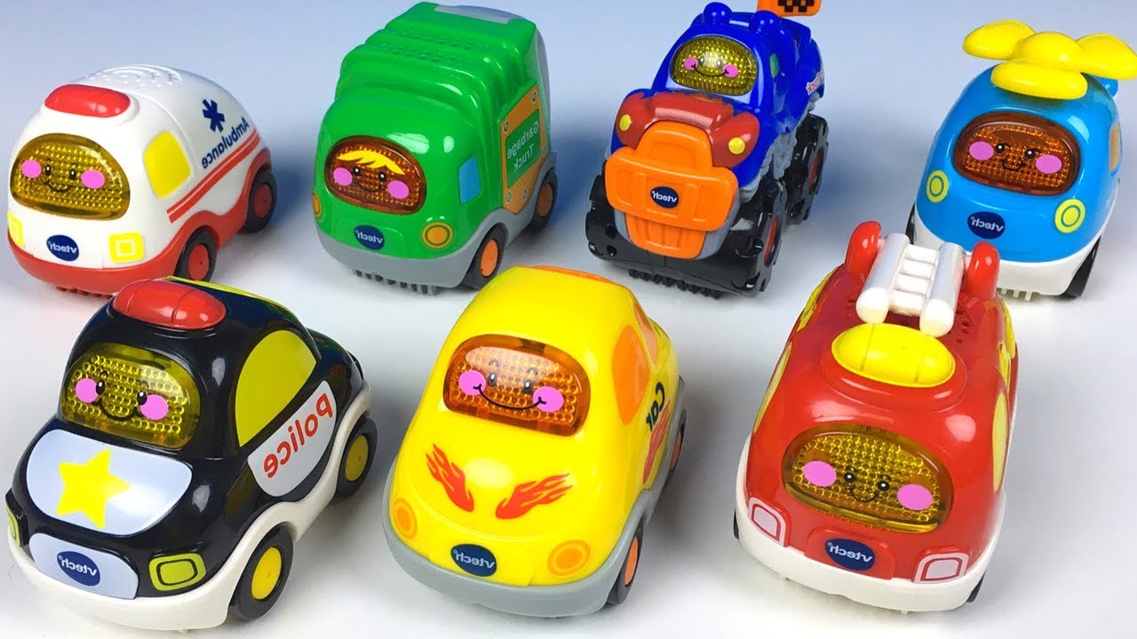 VTECH GO GO SMART WHEELS WITH AMBULANCE HELICOPTER POLICE FIRE TRUCK CAR & GARBAGE TRUCK - UNBOXING