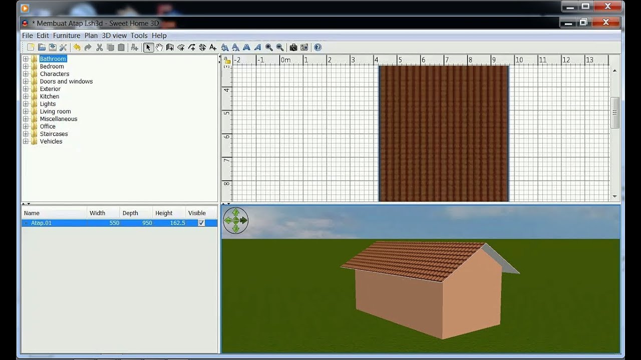 Sweet Home 3D Roof Tutorial Cara Membuat Atap (I)