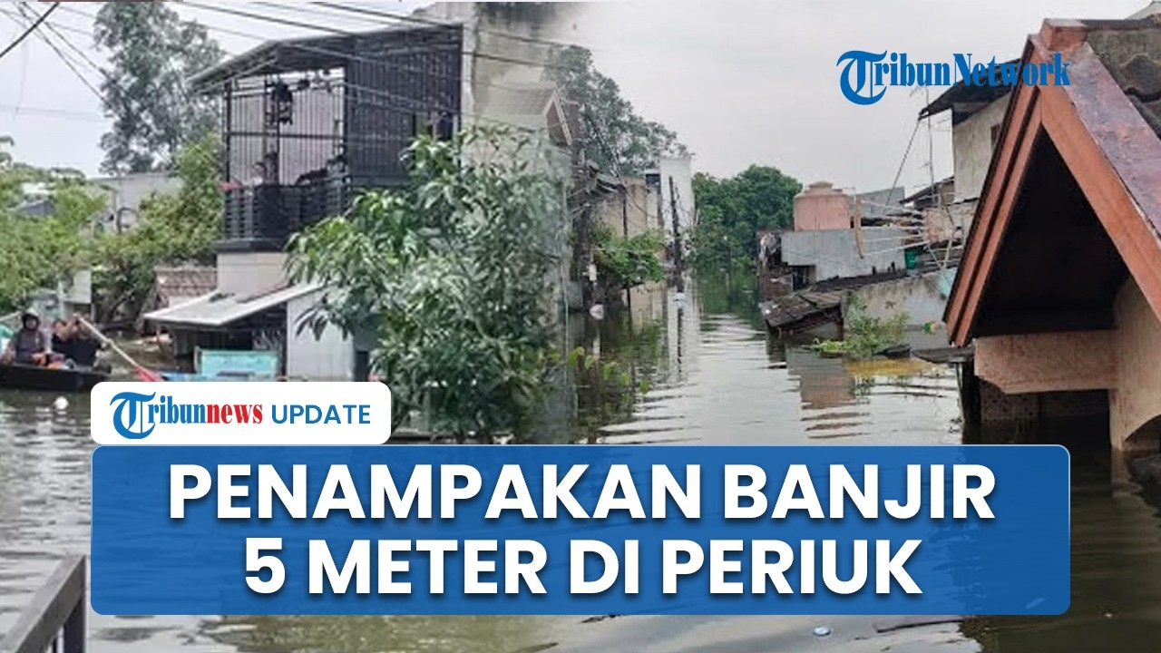 Penampakan Banjir Setinggi 5 Meter yang Rendam Perumahan di Periuk, Warga Bertahan di Lantai 2
