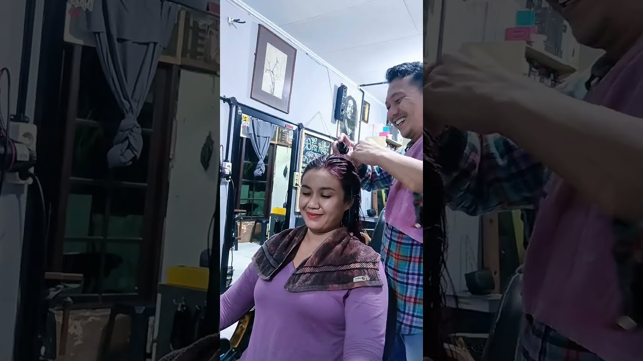 PART 2 ,SELESAI HAIR COLOR PEAK KEBU,LANJUT KANCUR KASIH FREE HEAD MASSAGE ,MANYOSSS..