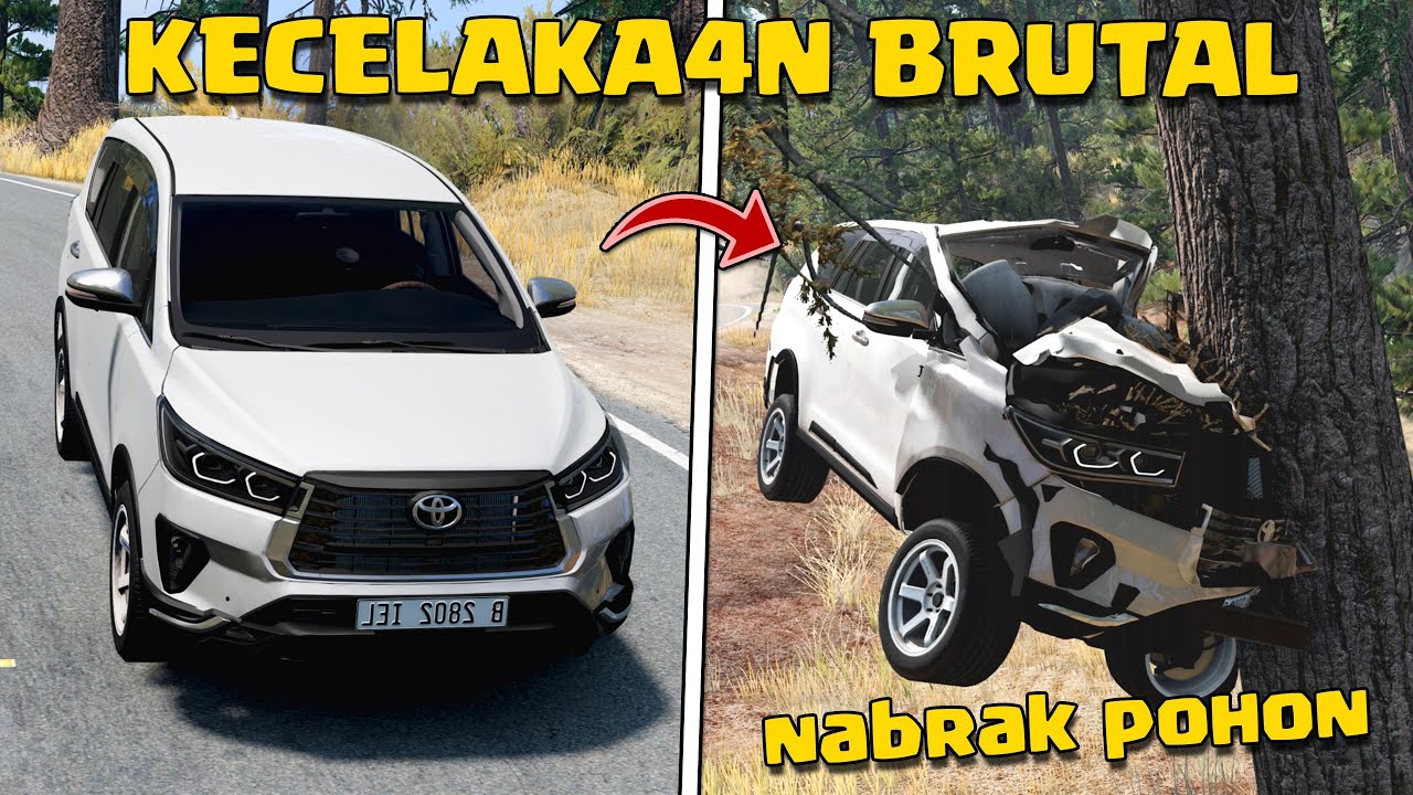 KECELAKA4N BRUTAL MOBIL HANCUR KARENA OLENG DI BEAMNG