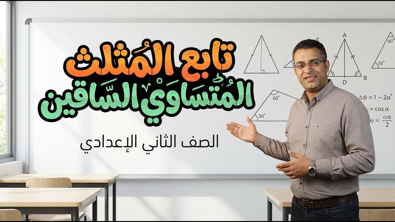 المثلث المتساوي الساقين | رياضيات الصف الثاني الإعدادي | ترم أول2026