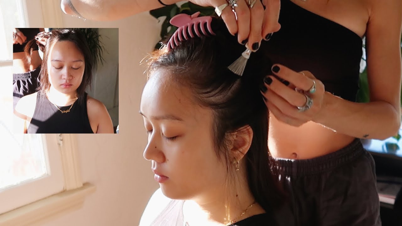 ASMR| super calming micro hair play + scalp scratch w/ metal wire rake