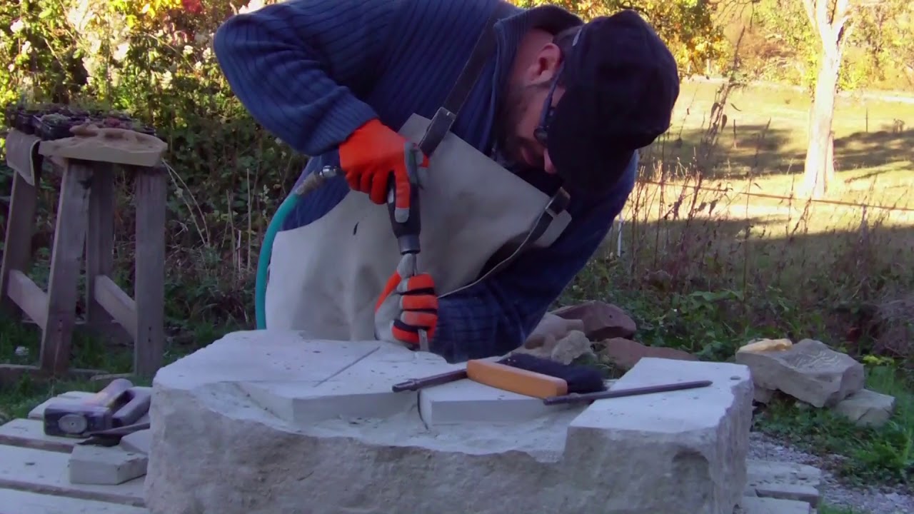 Bullenkopf Stier bull head relief Stone carving Part1 Teil1