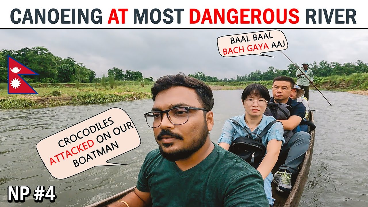 CANOEING AT MOST DANGEROUS RIVER | Rapti River in Chitwan National Park Nepal
