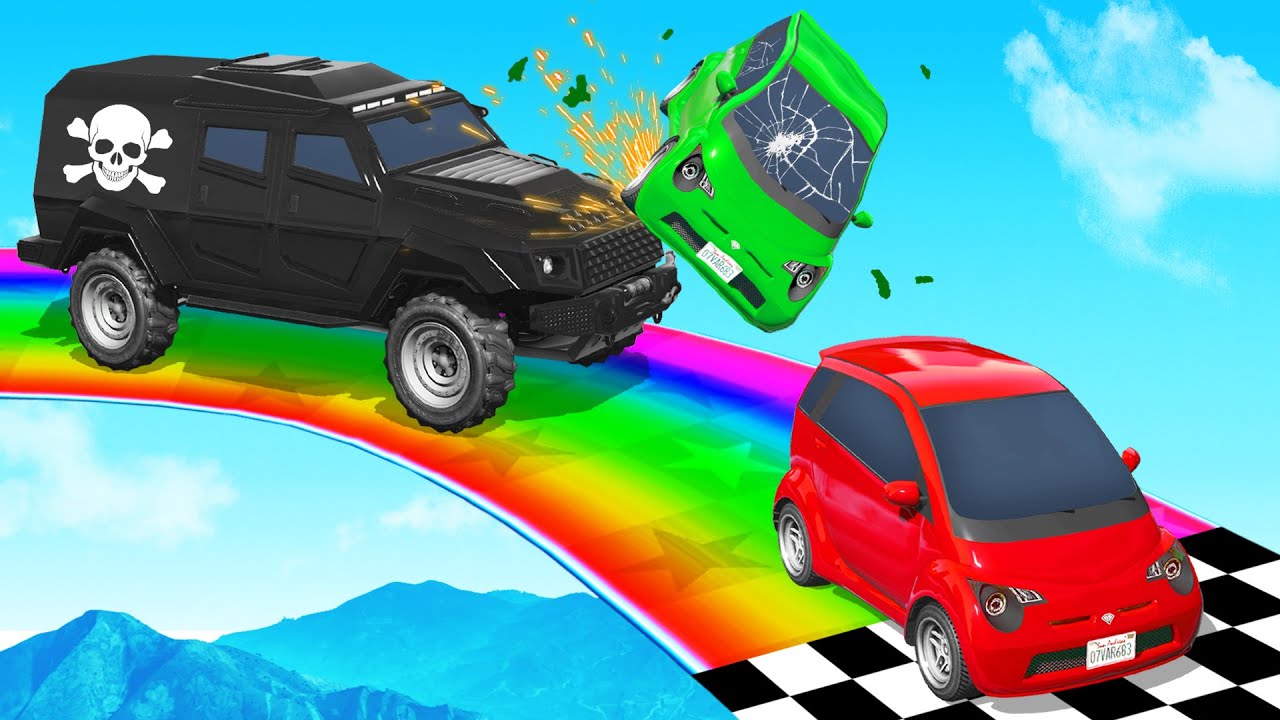 1v1 RACE On A RAINBOW In GTA 5