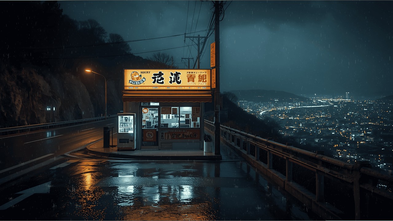 Shibuya in Fading Rain 🌧️ — via 90s Lofi Calm Urban Atmosphere | 4K
