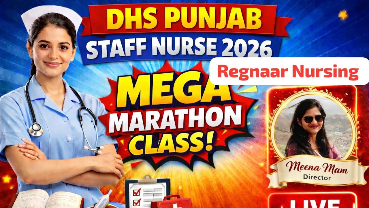 DHS PUNJAB 2026 NURSING OFFICER MOST IMPORTANT MCQ  /7015849619| Regnaar NURSING Chandigarh